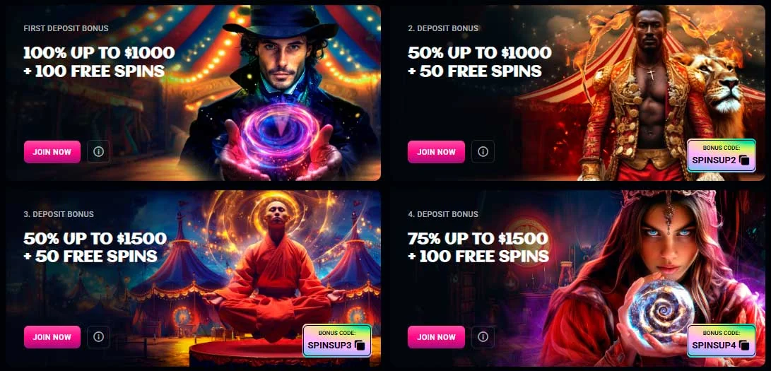welcome bonuses casino spins up